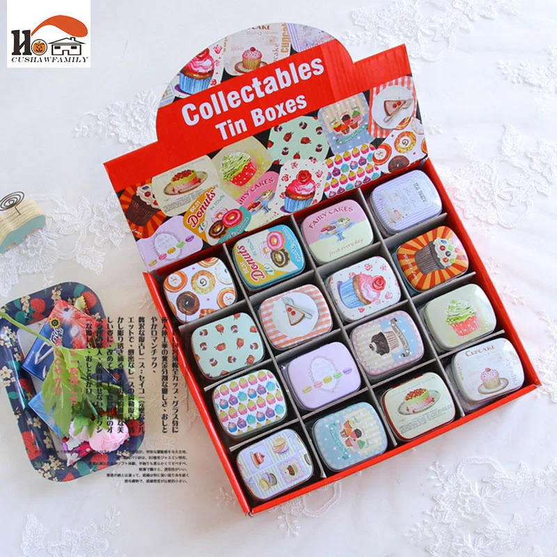 CUSHAWFAMILY Portable square MiNi iron box xylitol storage box wedding seal Jewelry Pill Cases tin box cable organizer container