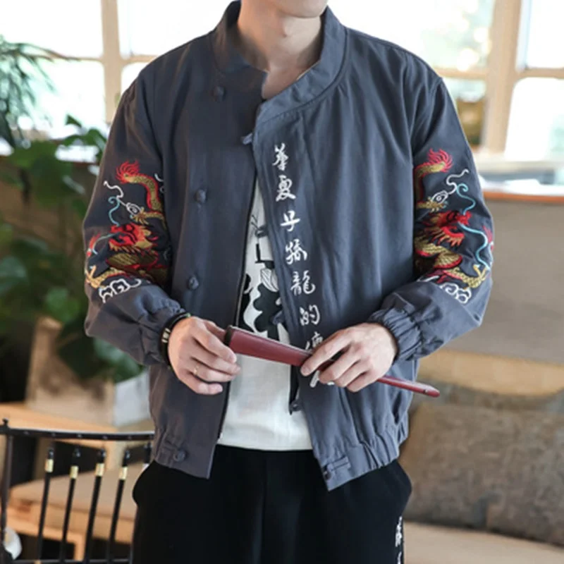 Зимняя куртка для мужчин, Японская уличная одежда, кимоно, мужская куртка-бомбер, верхняя одежда, мужская одежда, пальто в японском стиле KK2449