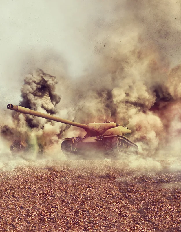 

5x7FT Military Exercise Tank Bombing Smokes Custom Photo Studio Backdrop Background Vinyl 220cm X 150cm