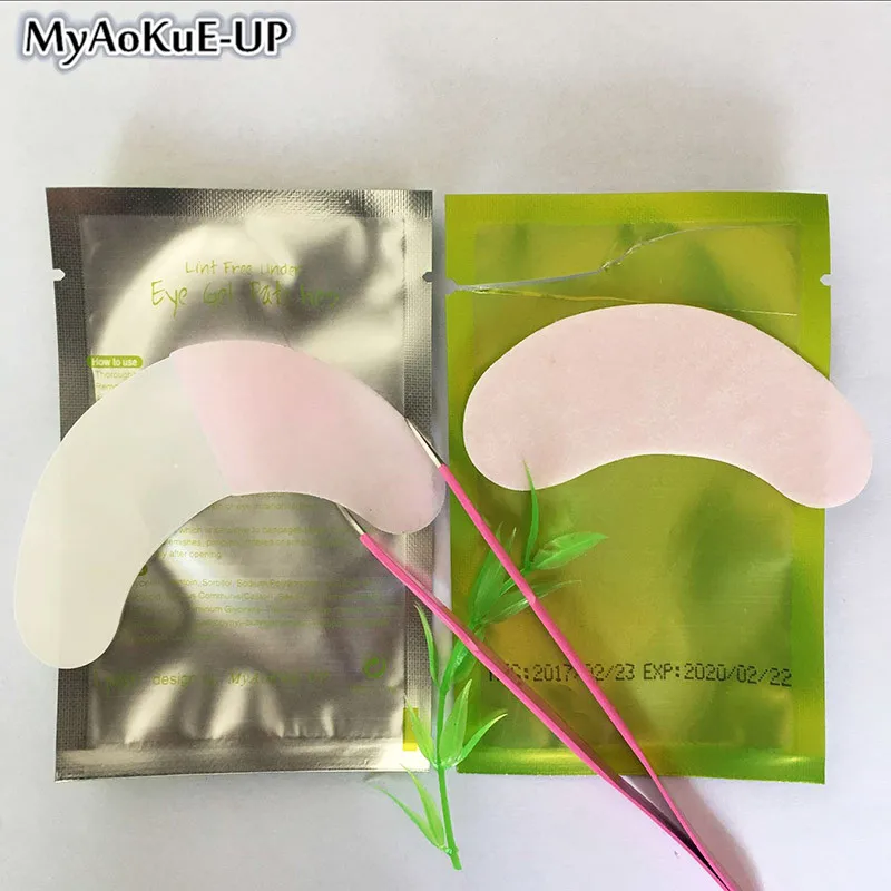 

MyAoKuE UP 100pairs Eyelashes Extension Eye Pads Patches Lint Free Under Pad Eyes Tips Sticker Wraps Eyelashes Make Up Tools