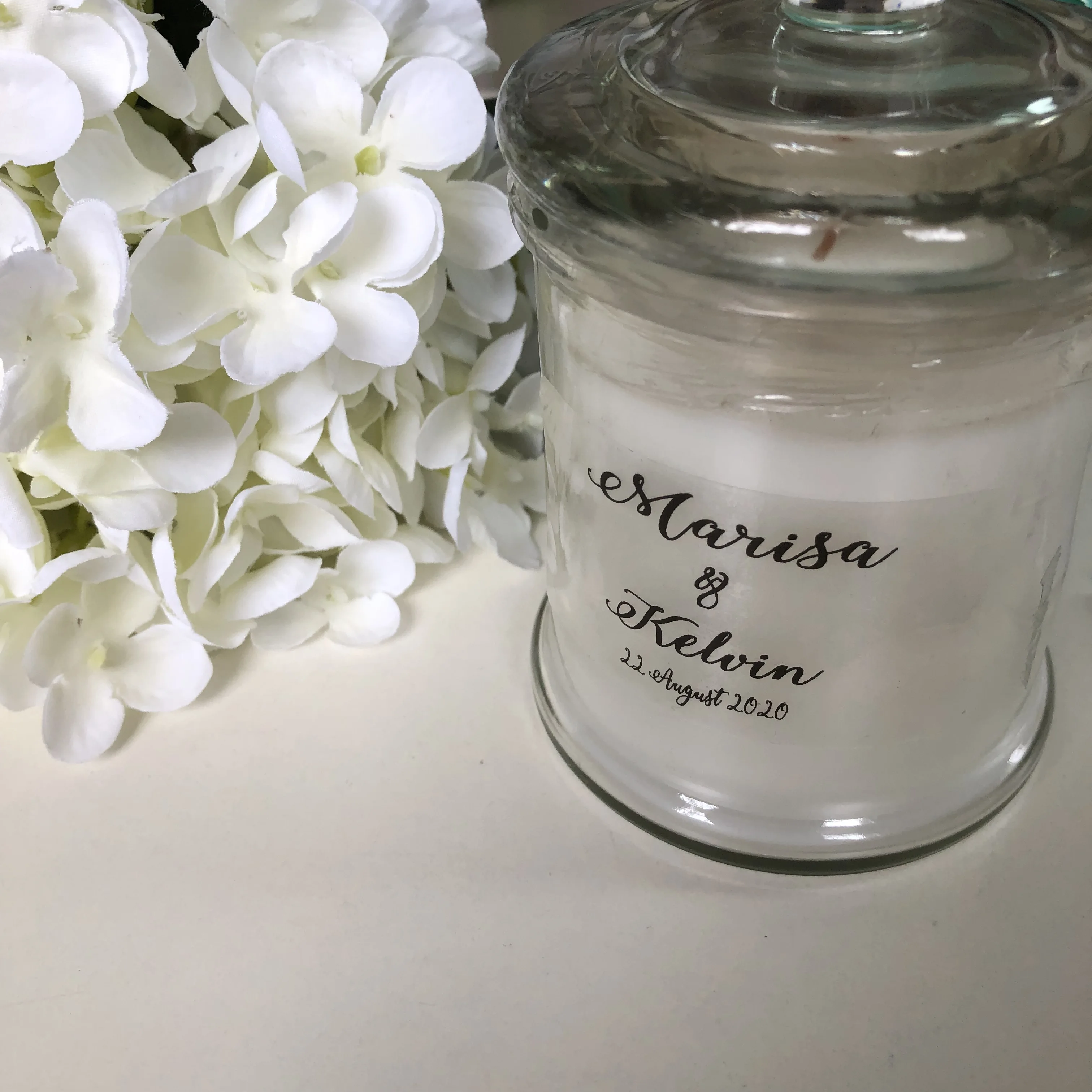 Personalised name foil Candle jar Transparent stickers custom label wedding baptism communion baby shower candle decorations