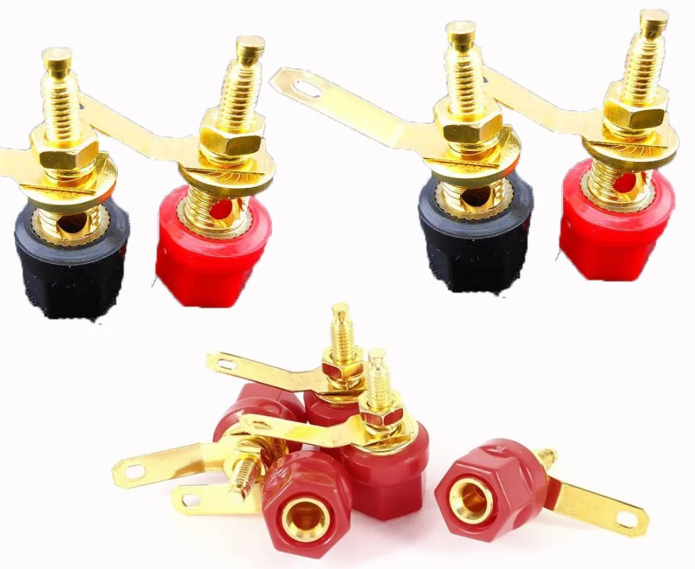 20pcs Red and black Hex Head Terminal Speaker Amplifier Screw BINDING