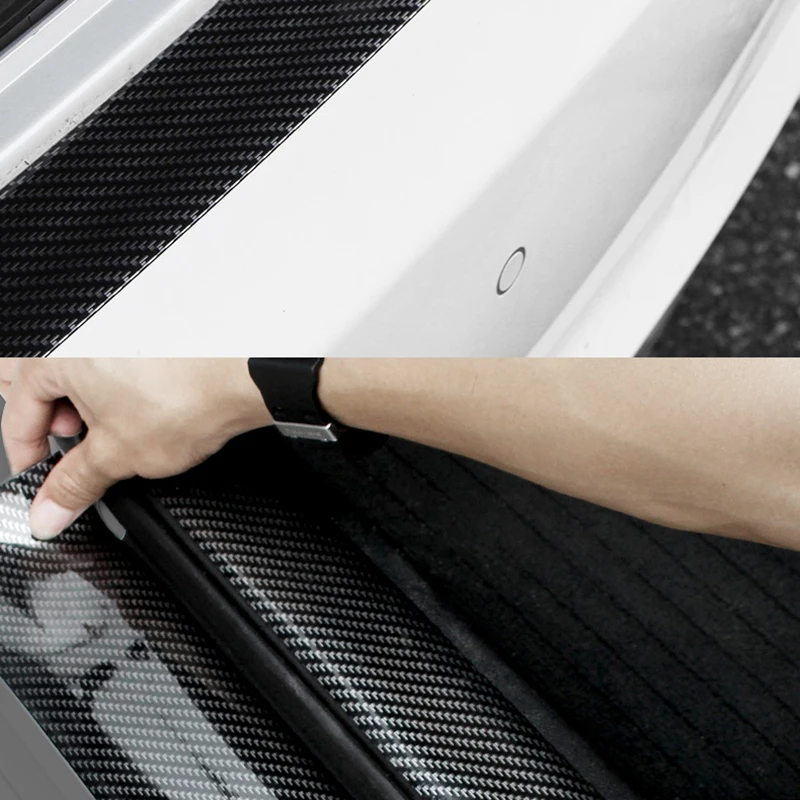 Car Stickers 5D Carbon Fiber Sticker High Glossy Tablet Stickers Rubber Styling Door Sill Protector Accessories (3)