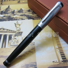 Baoer Элегантная модная черная и серебряная кепка шариковая ручка BE53312