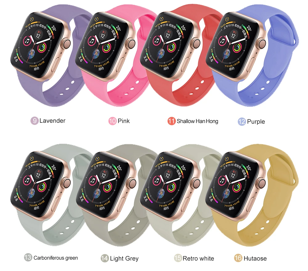 Мягкий силиконовый сменный спортивный ремешок для Apple Watch версии 4, 3, 2, 1, 42 мм, 38 мм, браслет на запястье, ремешок для iWatch 4, 40 мм, 44 мм, спортивный