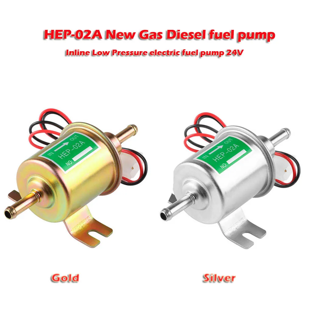 HEP-02A Big Gold Universal Fuel Pump Electric Gas Diesel Inline Low Pressure 12V
