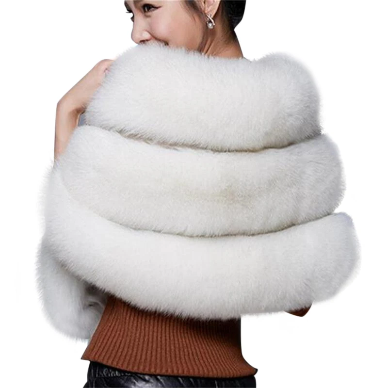 

2019 New Fashion Europe Wedding Shawls Women Winter Faux Fur Coat Thick Warm Jacket Coat Women Brand Outerwear Winter Fur Jacket