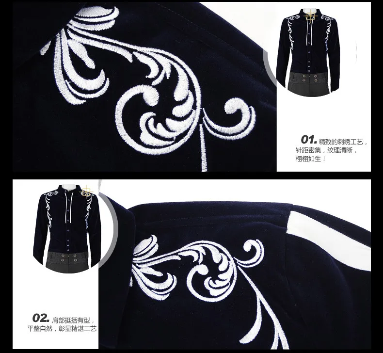FanZhuan Новая Мужская модная повседневная мужская зимняя рубашка с длинным рукавом вышитая рубашка 14267 индивидуальность