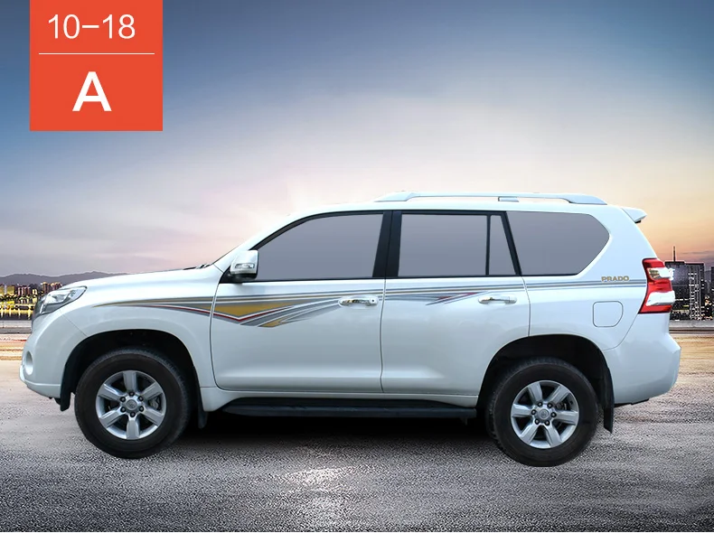 Автомобильный Стайлинг Аксессуары для Toyota Land Cruiser Prado FJ150 2010-18 виниловая графика тела Стикеры сбоку наклейка в полоску наклейки своими руками