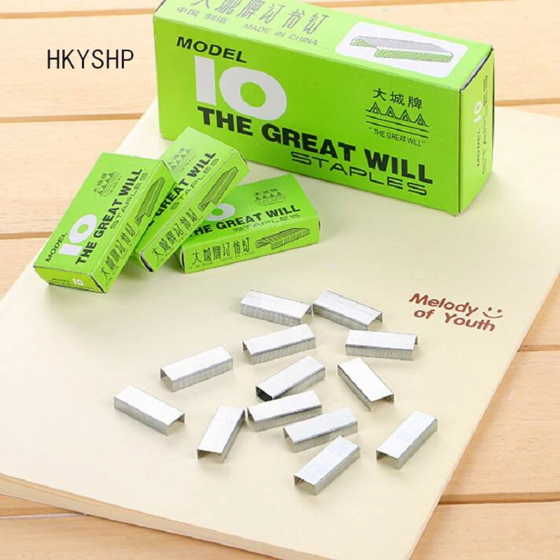 HKYSHP 1 box Silver Staples office stationery binding staples 10