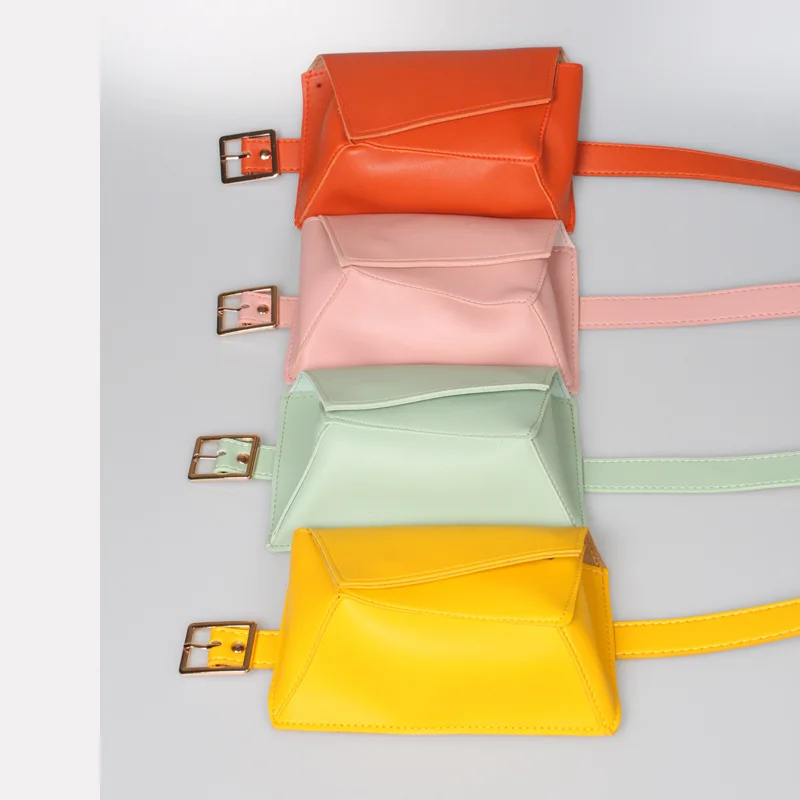 Женская поясная сумка, кожаная сумка конфетного цвета для женщин, дорожные нагрудные сумки, маленькая телефонная упаковка, модная сумка на пояс