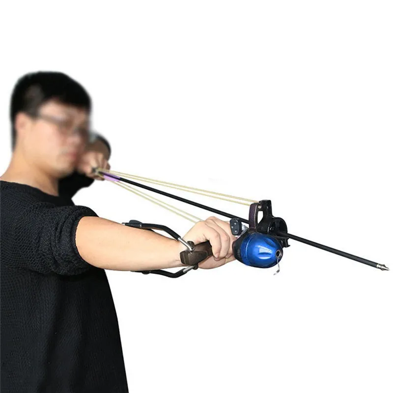 Tiro ao Alvo Estilingue com Dobrável Adulto Poderoso Pulso Catapulta Caçador Profissional Caça Pesca Sling Shot 6 Adulto poderoso tiro ao alvo estilingue com