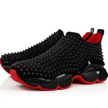 Европейский дизайн; черные/белые мужские кроссовки с заклепками; Новинка года; модная Высококачественная дышащая повседневная обувь на толстой подошве для мужчин