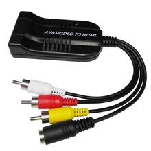 Мужской RCA AV к HDMI конвертер адаптер мини-композит CVBS s-видео-hdmi конвертер