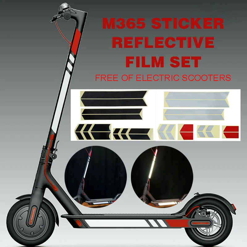 Reflective Stickers Styling Set For Xiaomi Mijia M365 Electric Scooter Night Safety Warning Strip