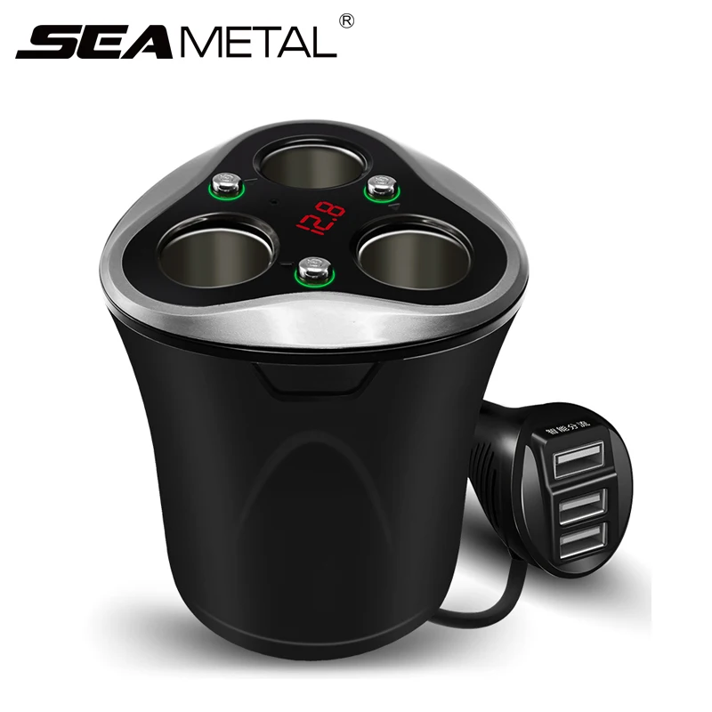 

Car Cigarette Lighter 12V - 24V 3 USB Switch Charge Socket Splitter Voltage LED Plug Adapter Electric Universal Auto Accessories