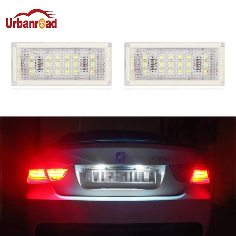 Urbanroad 2pcs Car Led License Plate Lights 12v For Bmw Em3/ E462d(04