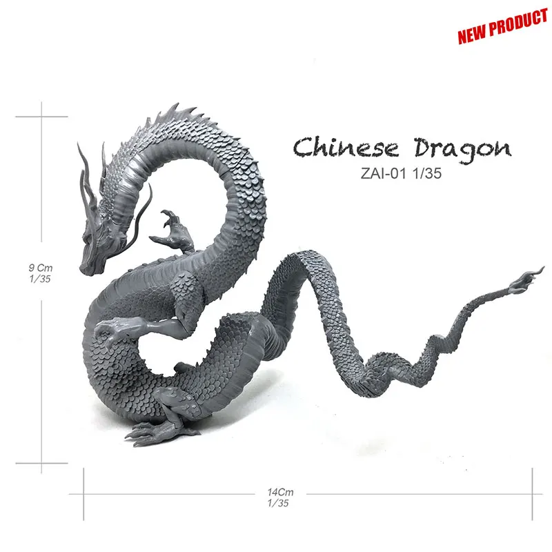 

1/35 Scale DIY Chinese Dragon 90 MM Miniature Resin Soldier Chinese Mythology Series DIY Unpainted Kit Model Toy