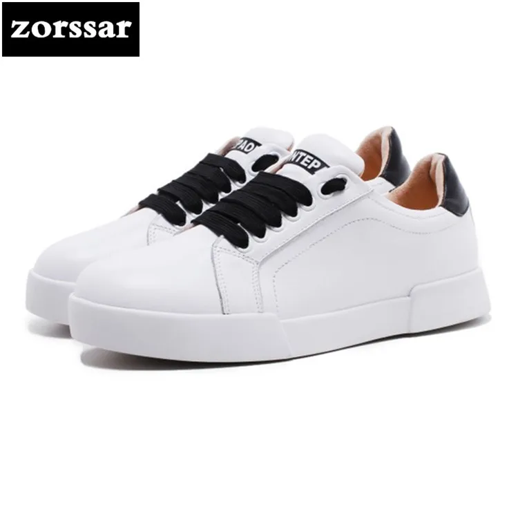 

{Zorssar} Real cow leather summer Women flat platform Shoes Casual ladies Sneakers shoes Flats Loafers white Female Moccasins