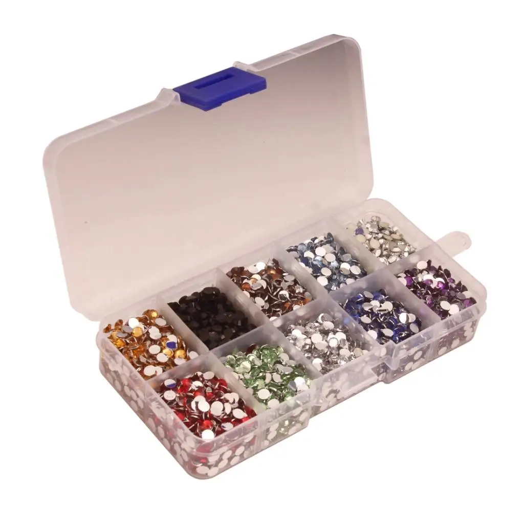 9000 Pieces Flat Back Resin Rhinestones Gem Diamante Crystal 4mm DIY Craft