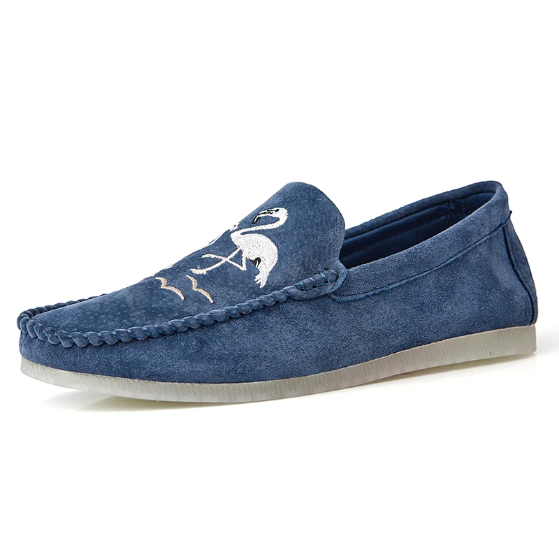 Новинка; мужская повседневная обувь; высококачественные дышащие мужские лоферы; Мягкие Мокасины; удобная обувь для вождения на плоской подошве; Gommino - Цвет: blue 4