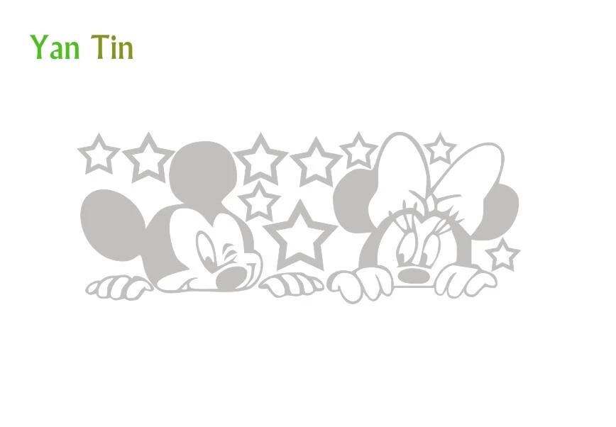 Мультфильм Микки Маус и Минни настенные Стикеры для детской комнаты полые звезды украшения художественная Фреска самоклеющиеся звезды обои
