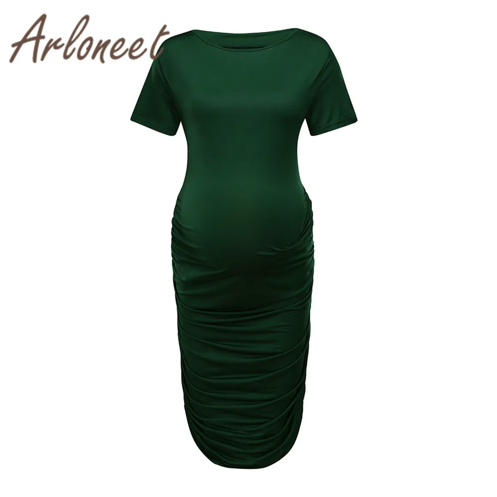 Одежда arloneet, сексуальное женское платье для беременных, Vestidos, мягкое однотонное платье, большой размер, летнее платье для вечеринок, Одежда для беременных - Цвет: GN