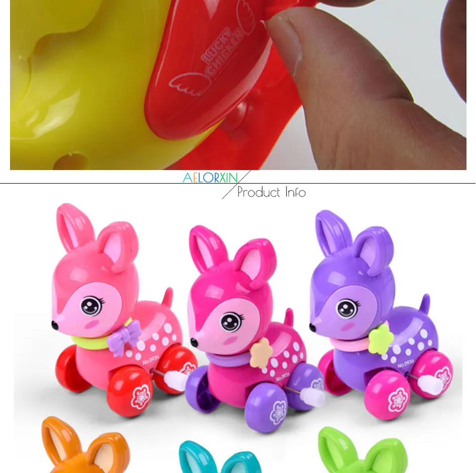 1 шт., игрушки-цепочки случайного цвета, Детские Мультяшные животные, мышь, Лаки, Цыпленок, бегущий олень, качели, жираф, игрушки для детей, цветные