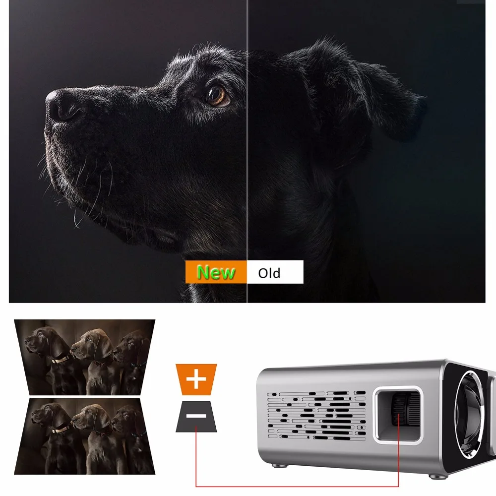 Top UK Plug HD Multimedia Portable LED Projector Projector Home Theater HDMI VGA AV USB SD Lamp Home Theatre W/Remote Control