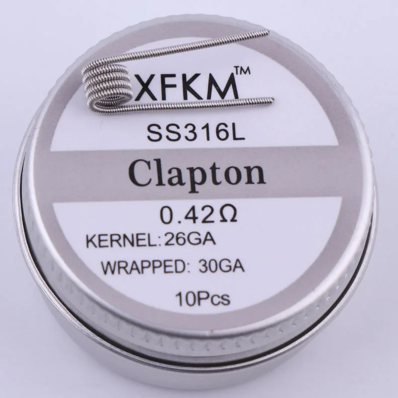 XFKM плоский витой провод плавленый clapton Hive предварительно изготовленные обмоточные провода чужеродный микс витой Quad Tiger катушки нагревательное сопротивление rda катушка - Цвет: clapton 0.42 316