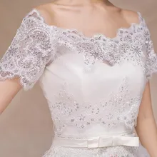 Элегантное кружевное свадебное болеро, Свадебный жакет, свадебная шаль, накидка для женщин, платье Etole Mariage, красный цвет, цвета слоновой кости, с кружевными рукавами