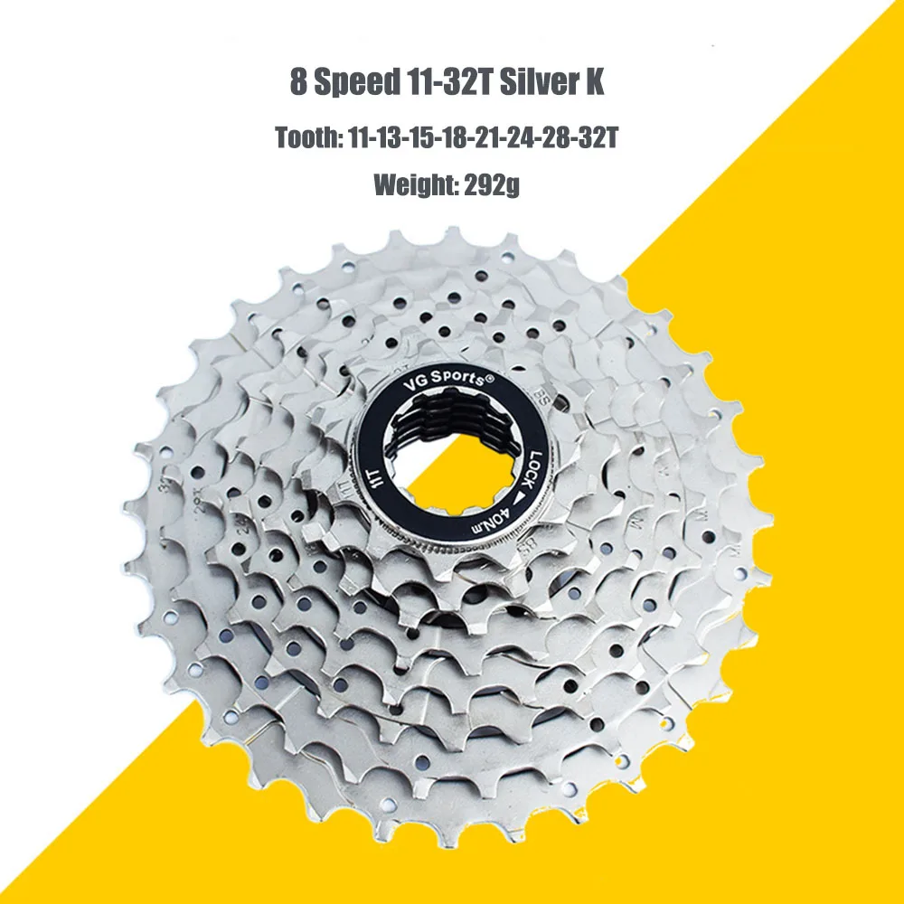 8 скоростей MTB кассетные звездочки горный велосипед Freewheel 11-32 T/34 T/36 T/40 T/42 T 8s 8v все размеры для Shimano Sram cdg cog VG Sports - Цвет: 8S 11-32T Silver K