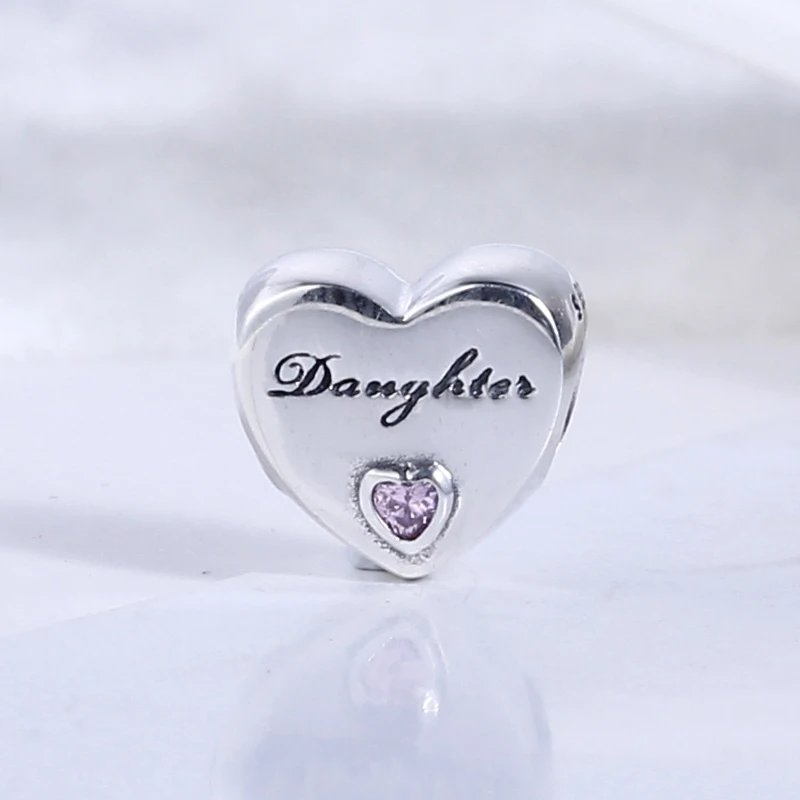 High Quality 925 Sterling Silver Daughter Charms Beads Fit Original DIY
