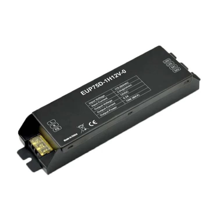 Constant Voltage DALI Dimmer Decoder Series 120-240VAC 6.2A *1 channel 75W LED Controller EUP75D-1H12V-0 | Освещение