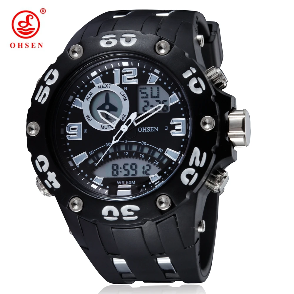 

Montre Homme OHSEN Quartz Digital Watch Men Sport Watch Male Alarm Date Day Army Wristwatch Relogio Masculino Swim Running Watch