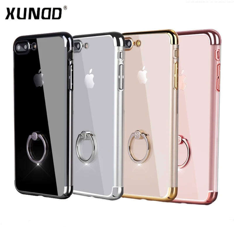 

On sales For iPhone 7 7 plus Case Xundd Luxury Transparent Clear Hard PC Back Cover For iPhone 8 8 Plus capa with Ring Holder