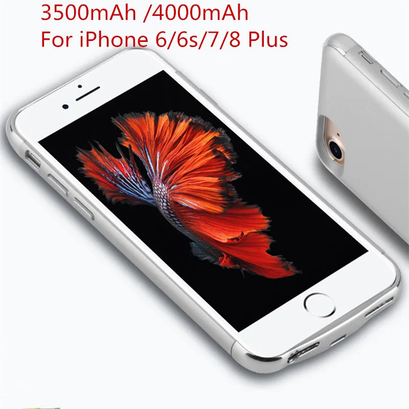 

Power Bank Pack Backup For iPhone 8 7 6 6S Wireless Back Clip Battery Case For iPhone 6 6S 7 8 Plus Power Charger Cases