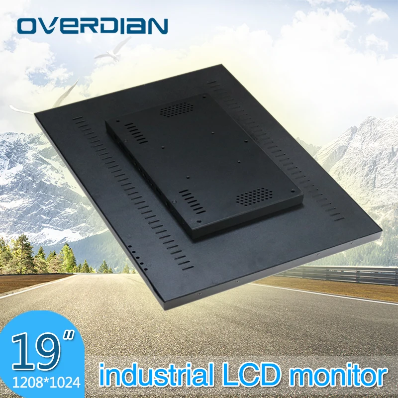 1" VGA/USB/DVI интерфейс Сопротивление сенсорный экран TFT Тип Компьютерный дисплей металлический каркас Промышленный контроль ЖК-монитор