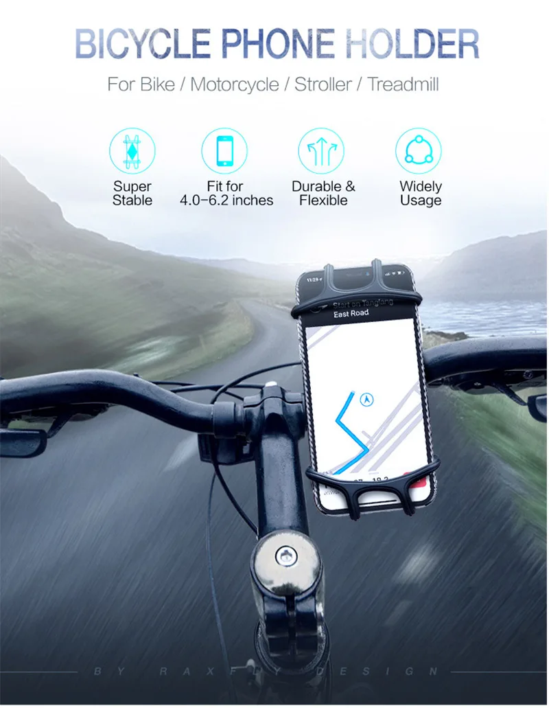 Универсальный силиконовый держатель для телефона, велосипедная мотоциклетная Мобильная Пряжка, нескользящая Регулируемая велосипедная ручка, gps крепление, подставка для барракетки