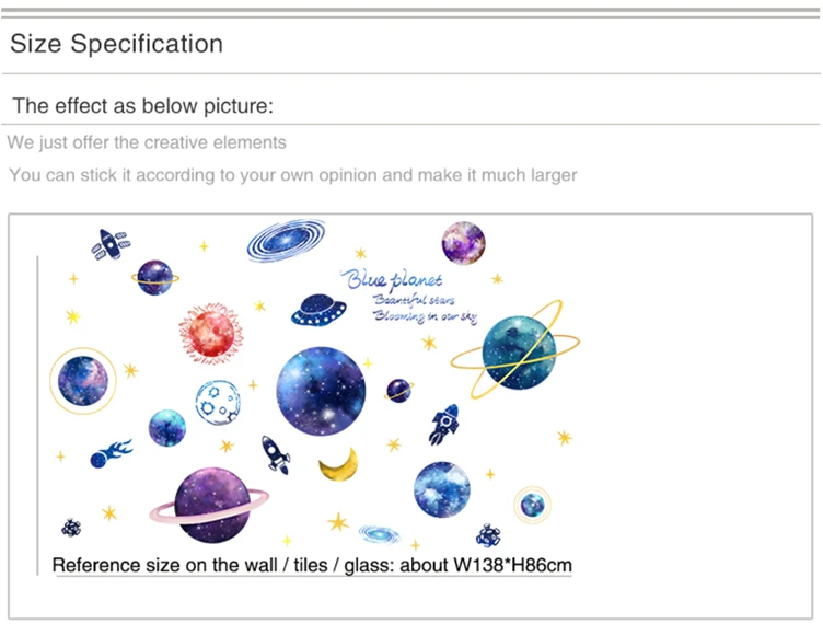 [SHIJUEHEZI] космические настенные наклейки ПВХ материал DIY планеты Наклейки на стены для детских комнат детская спальня потолочное украшение