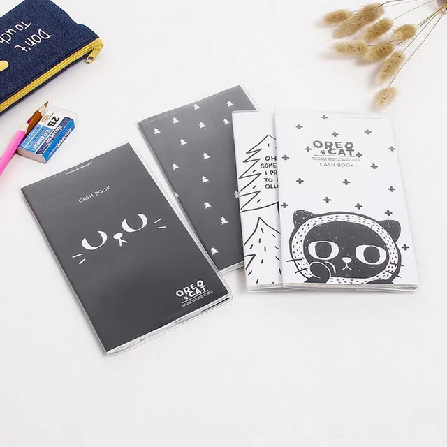f28 kawaii oreo cat pouches cash book notebook writing paper planner