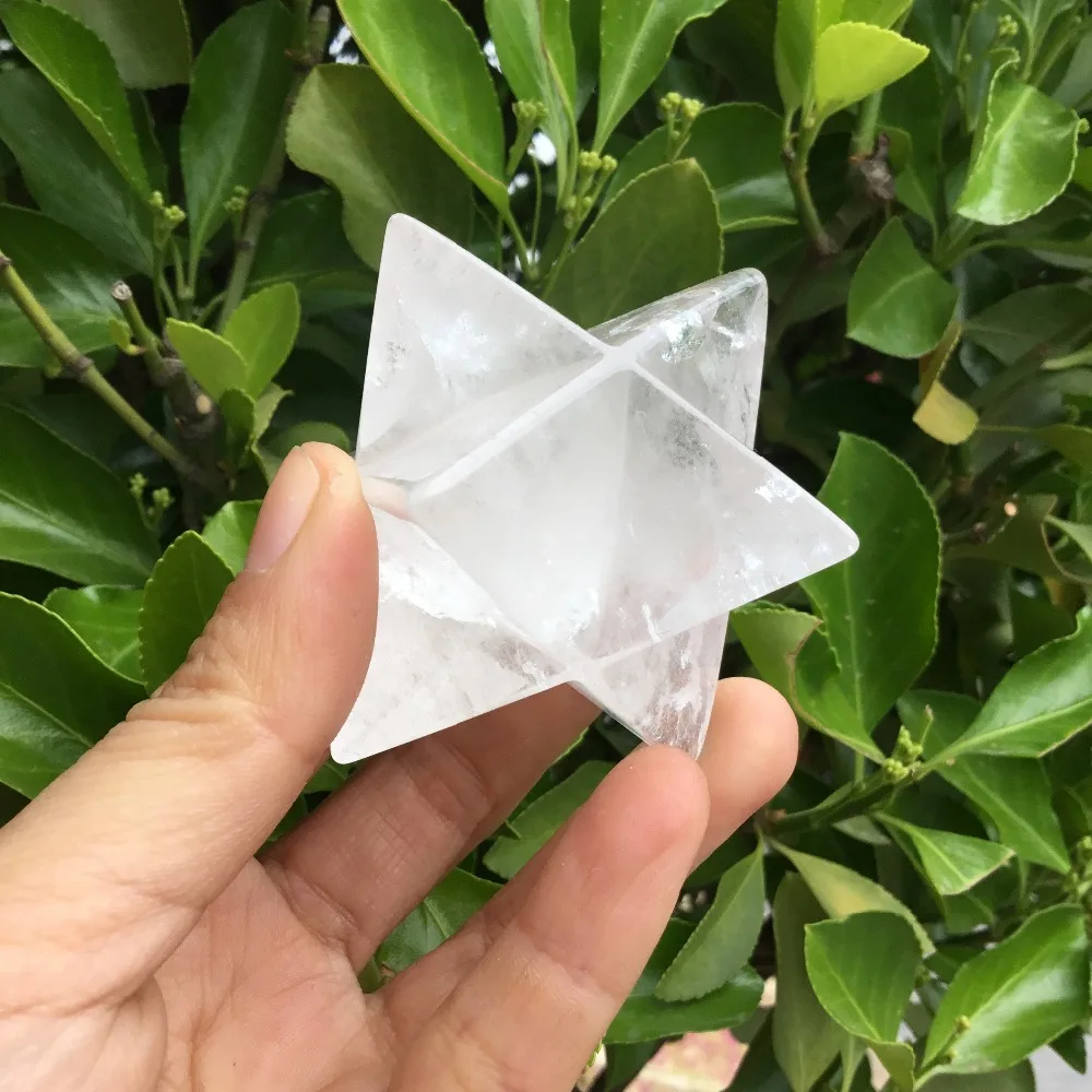 1 pc hot natural clear crystal Merkabah Pendulum Crystal Stones Merkaba Stars Pendant Jewelry Necklace Healing Energy Minera | Дом и сад