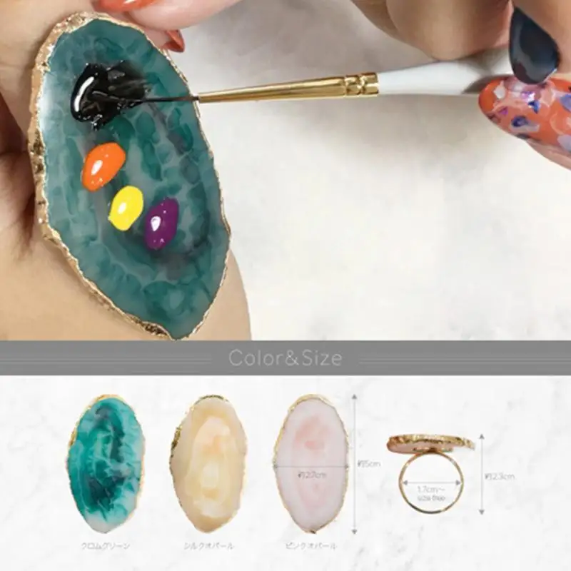 

1pc Crystal Eyelash Extension Glue Rings Jade Stone Individual False Eyelash Glue Holder Eyelash Adhesive Stand Pigment Nail Art