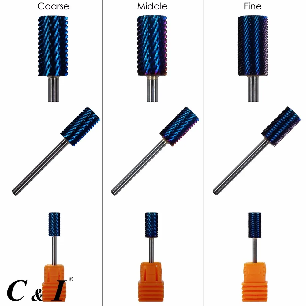 

Blue Coated Large Barrel Nail Drill Bit Grit Fine for Electric Manicure Drill Machine