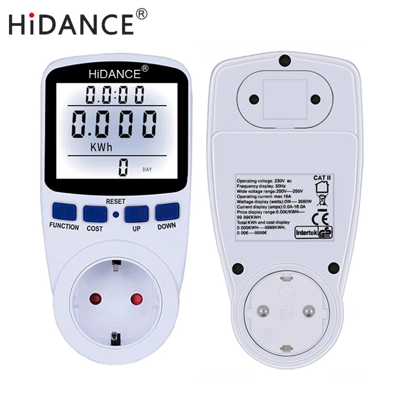 Goedkoop AC digitale voltmeter ampèremeter voeding voltage meter detector wattmeter tester Meten EU socket analyzer Met Backlight