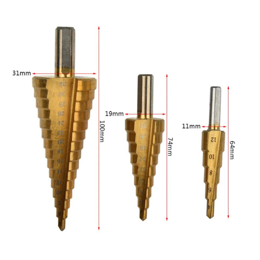 Треугольная ручка спираль Шаг сверло отверстие Многоцелевой Лестница дрель 4-12 мм, 4-20 мм, 4-32 мм