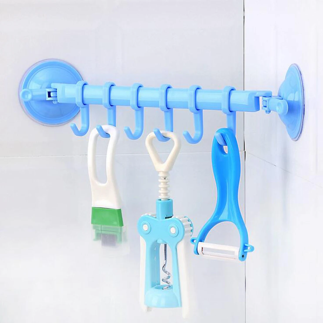 Practical Adjustable Wall Hanging Stand Hook Kitchen Bathroom Suction