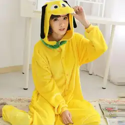 Желтый собака домашняя одежда для женщин пижамы белье Сексуальная Ночная Kigurumi взрослых Неглиже Ночная Пижама-комбинезон