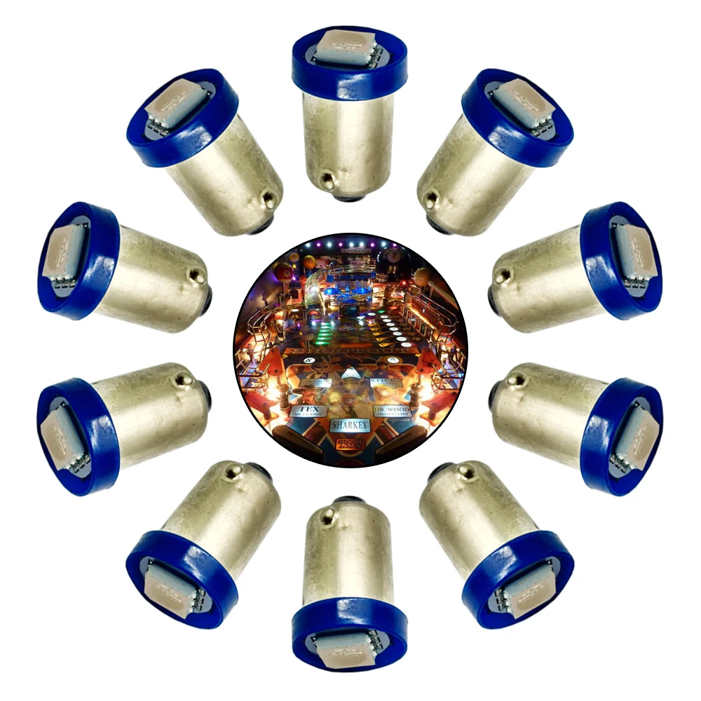 

100PCS x 6.3V Auto LED Pinball Machine light 1SMD 5050 BA9S AC DC Red Yellow Green Blue White Purple Pink led bulb