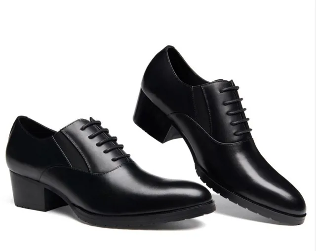 5 Alto Feitos Cm Black Homem Novo Genuíno Casamento Mão À Chegada De Couro Homens Dos Altura Formal Crescente Oxfords Salto Sapatos Vestido BOaq6xBwv